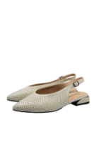 Imagine Pantofi decupați crem din piele naturală cu aspect perforat GOR5029