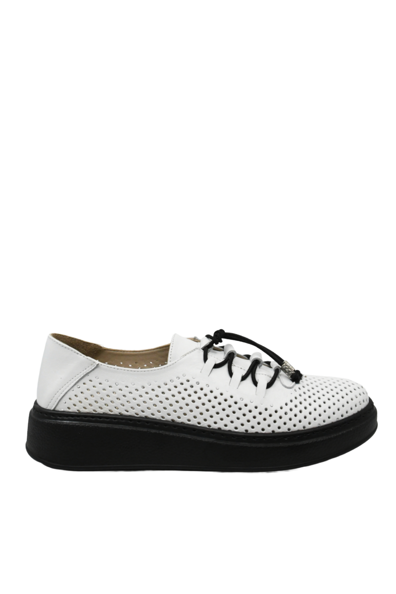 Imagine Pantofi casual cu platformă, albi, din piele naturală MIR5297