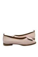 Imagine Balerini roz deschis din piele naturală cu aspect perforat MIR1391