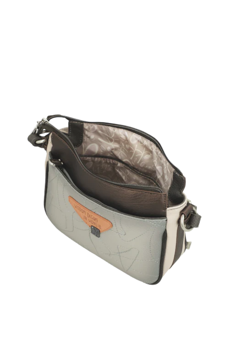 Imagine Poșetă mini printată tip crossbody, maro, colecția Sophia, 42803-062