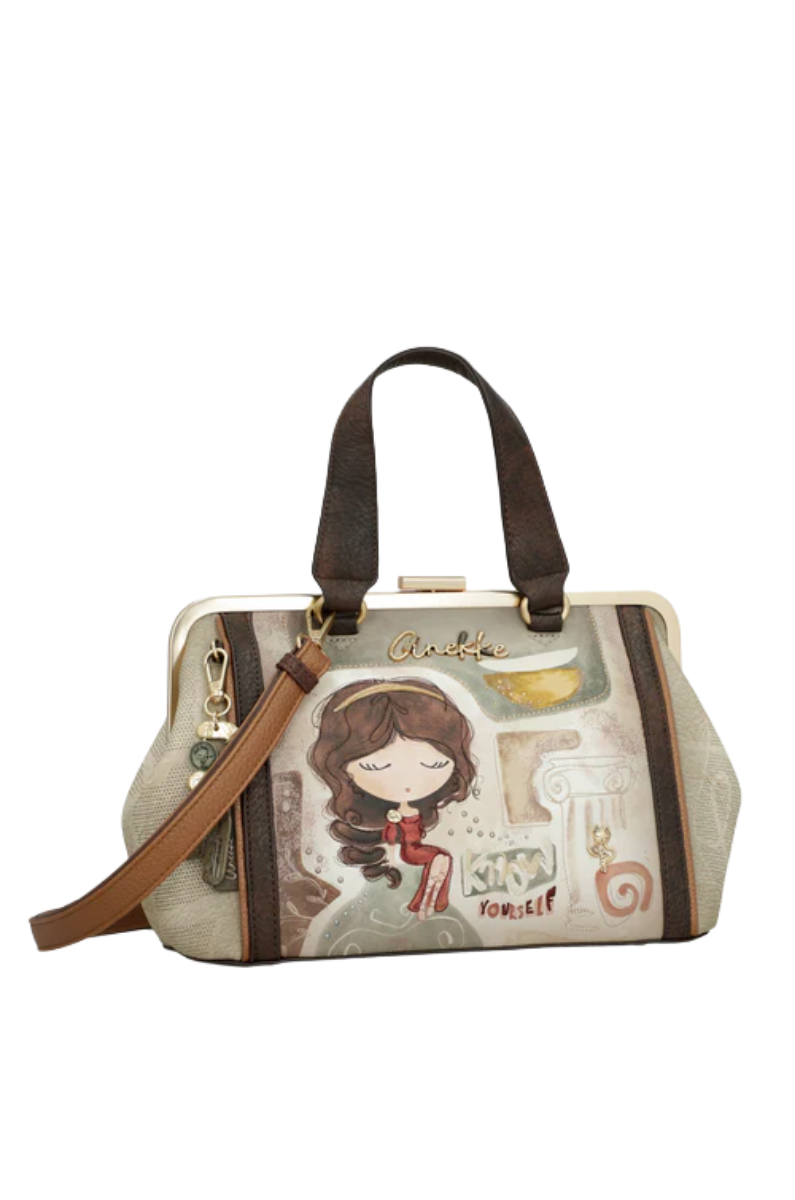 Imagine Geantă de mână cu kiss-lock, light khaki colecția Muse, 42701-009