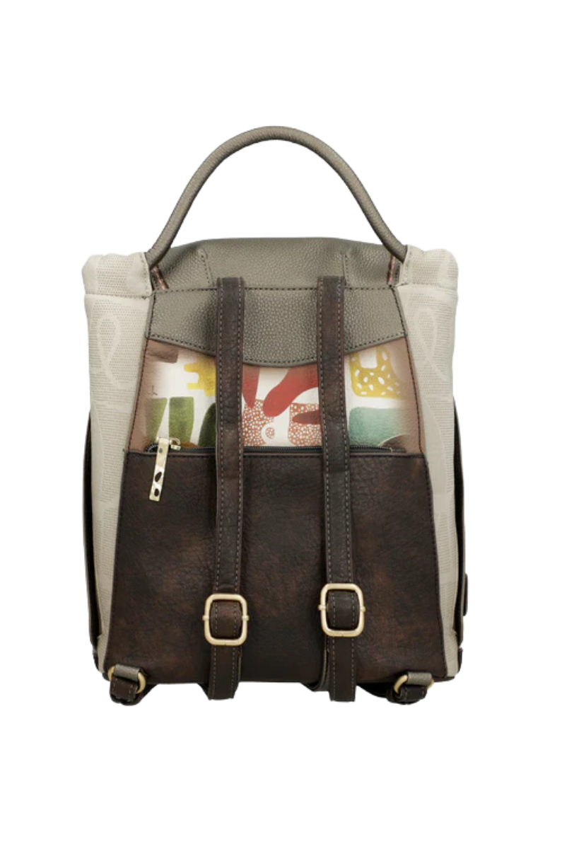 Imagine Rucsac pătrat cu clapetă gri sidefat, colecția Muse, 42705-302