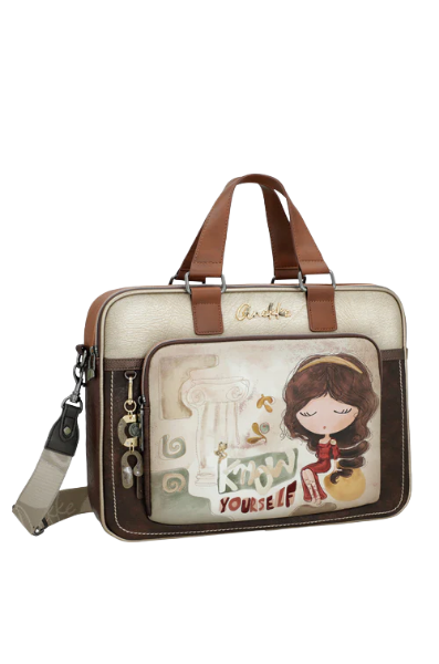 Imagine Servietă mare cu două compartimente, maro, colecția Muse, 42706-113