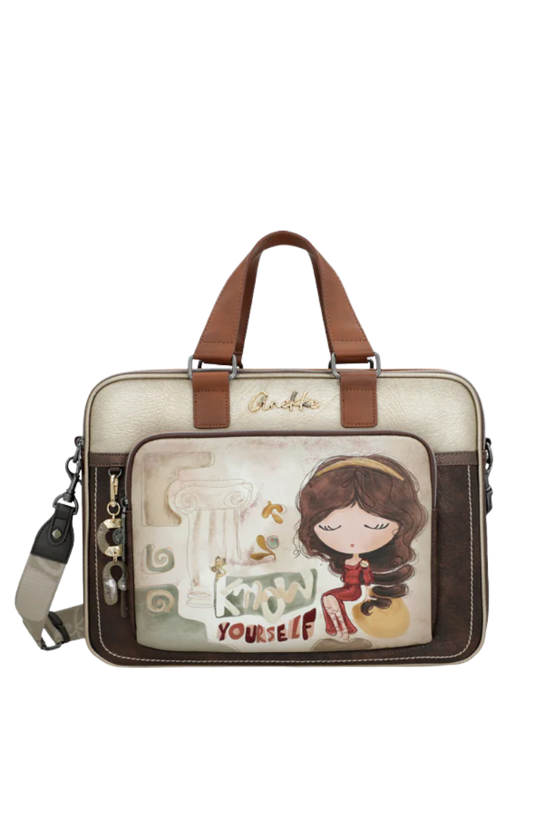 Imagine Servietă mare cu două compartimente, maro, colecția Muse, 42706-113