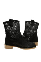 Imagine Ghete de vară negre perforate din piele întoarsă MIR3952
