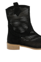 Imagine Ghete de vară negre perforate din piele întoarsă MIR3952