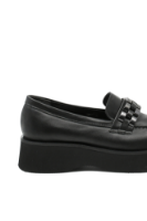 Imagine Loaferi damă cu platformă negri din piele naturală FLO624N