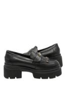Imagine Loaferi damă cu platformă masivă, negri din piele naturală FLO144N