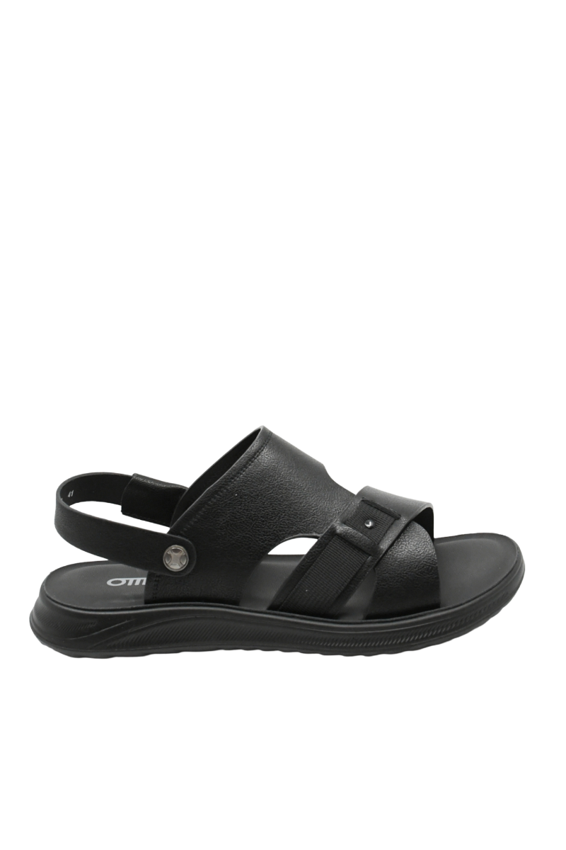 Imagine Sandale bărbați negre din piele naturală cu baretă OTR580011