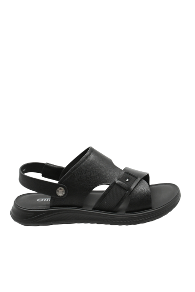 Imagine Sandale bărbați negre din piele naturală cu baretă OTR580011