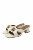 Imagine Saboți eleganți cu toc sculptural, bej din lac FLG31080