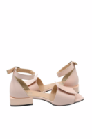 Imagine Sandale elegante cu baretă la gleznă, roz pudră din piele naturală MIR876