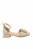 Imagine Sandale elegante cu baretă pe gleznă, bej din piele naturală MIR1555