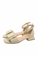 Imagine Sandale elegante cu baretă pe gleznă, bej din piele naturală MIR1555