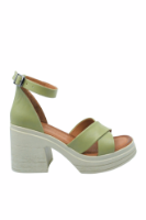 Imagine Sandale damă ultra chunky, verde iarbă, din piele naturală MIR10407