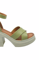 Imagine Sandale damă ultra chunky, verde iarbă, din piele naturală MIR10407