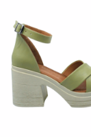 Imagine Sandale damă ultra chunky, verde iarbă, din piele naturală MIR10407
