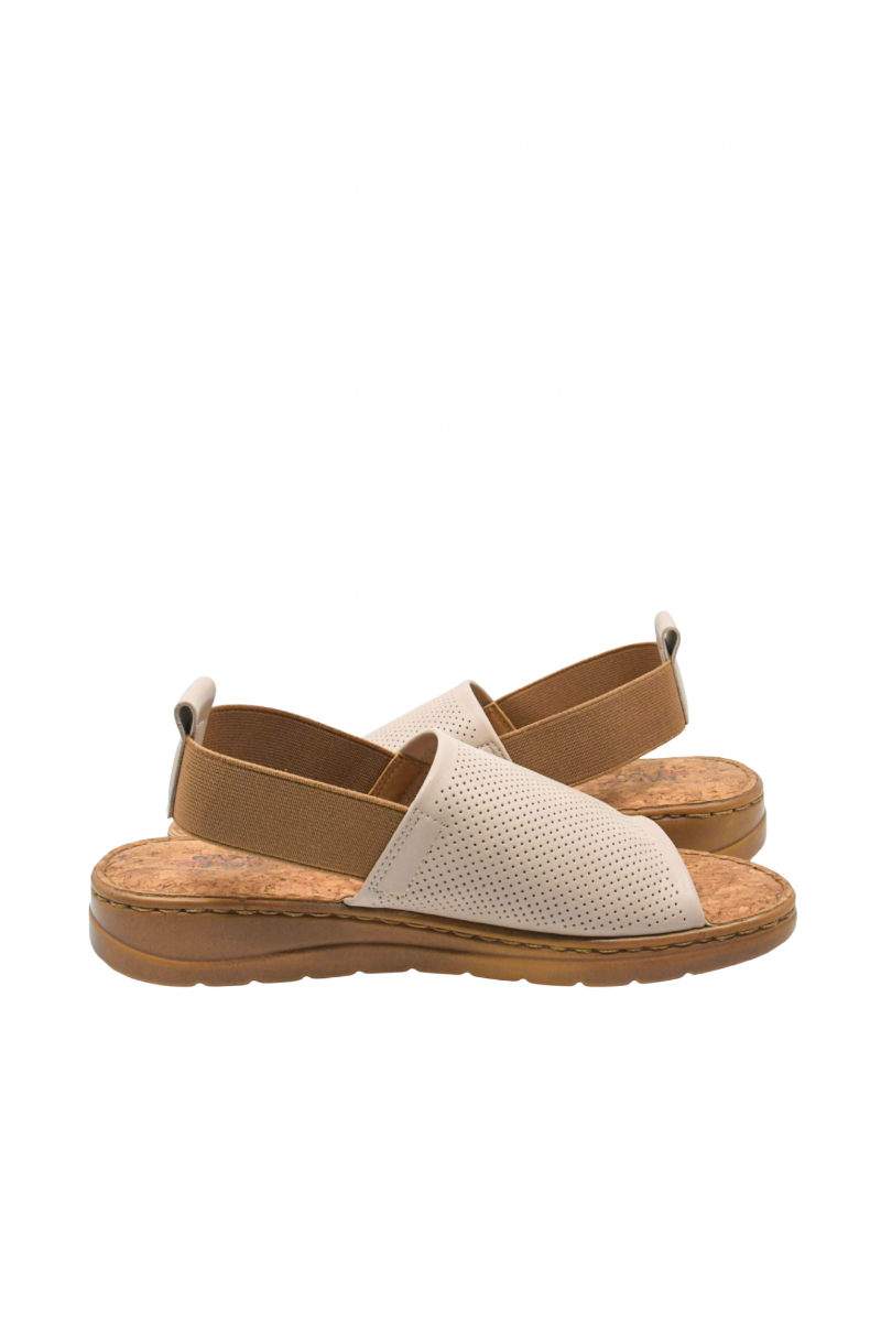 Imagine Sandale comode bej din piele naturală OTR2506