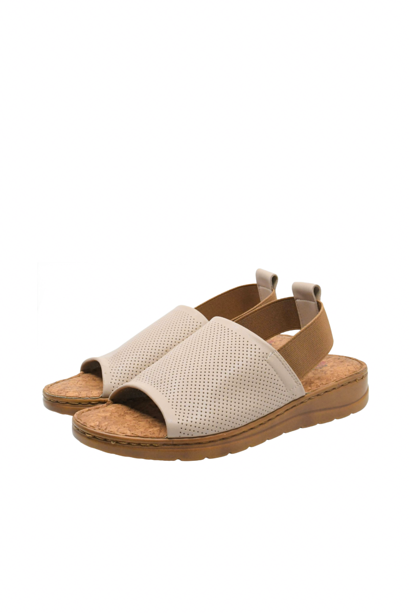 Imagine Sandale comode bej din piele naturală OTR2506