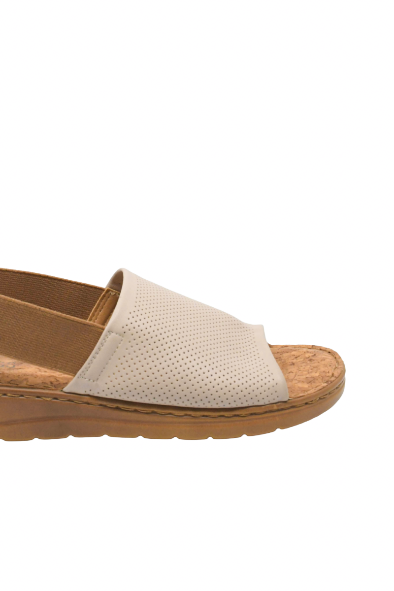 Imagine Sandale comode bej din piele naturală OTR2506