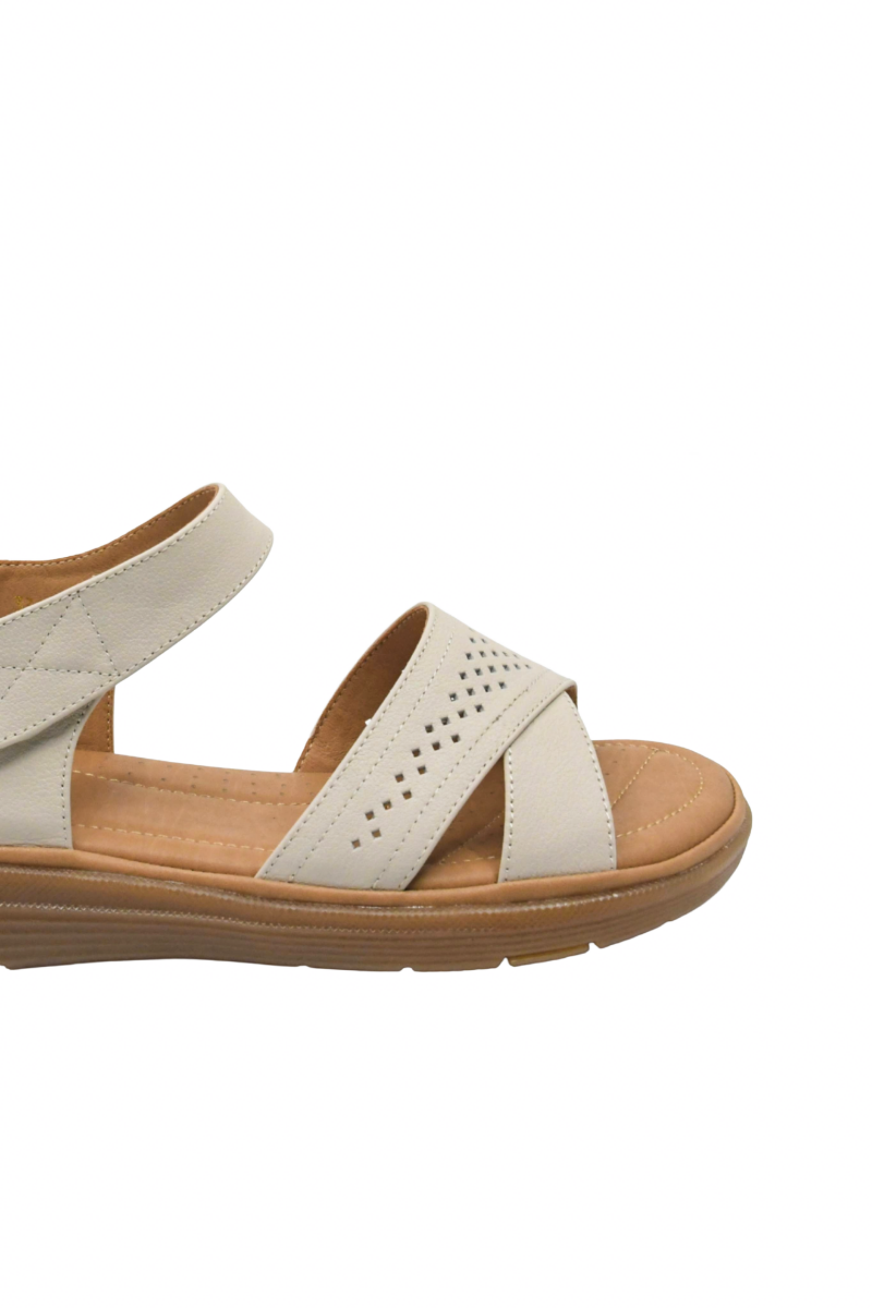 Imagine Sandale damă utracomode crem, din piele naturală FNX33180