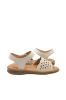Imagine Sandale comode crem, din piele naturală cu model inimioare FNX50038
