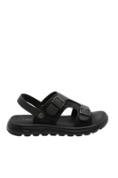 Imagine Sandale vară bărbați negre din piele naturală cu model printat FNX6807