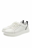 Imagine Pantofi sport albi din piele naturală cu accent negru OTR280002