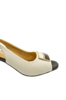 Imagine Pantofi eleganți peep-toe crem , din piele naturală GOR1474