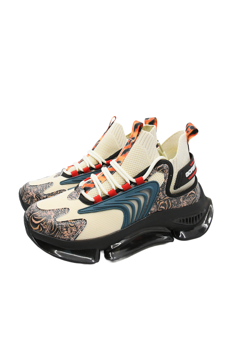 Imagine Sneakers șosetă din material textil, bej cu detalii multicolor  GOR31091
