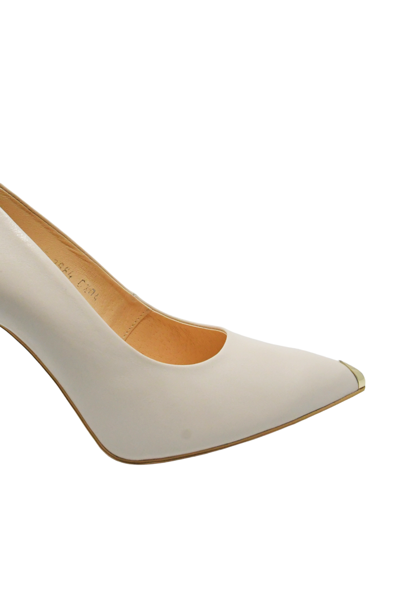 Imagine Pantofi eleganți cu toc înalt stiletto, crem, din piele naturală KOR2984