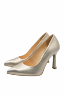 Imagine Pantofi eleganți cu toc înalt stiletto, aurii, din piele naturală KOR3024