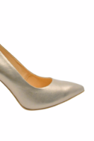Imagine Pantofi eleganți cu toc înalt stiletto, aurii, din piele naturală KOR3024