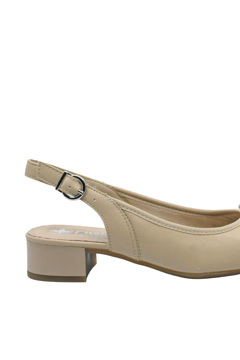 Imagine Pantofi slingback comozi bej din piele naturală RIK43456-62